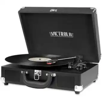 Parlante tocadiscos retro con bluetooth victrola - negro