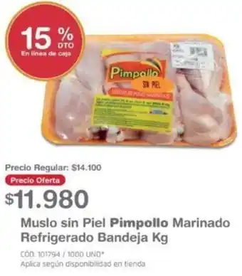 Makro Muslo Sin Piel Pimpollo Marinado Refrigerado Bandeja oferta