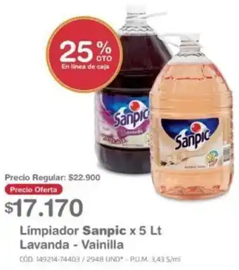 Límpiador Sanpic 5lt Lavanda-Vainilla