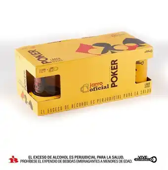 Cerveza poker lata de 330 ml x 6 + vaso