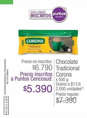 Jumbo Chocolate corona x 500g oferta