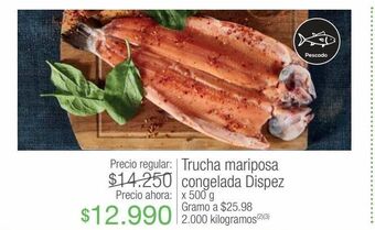 Jumbo Trucha mariposa congelada dispez x 500g oferta
