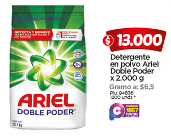 Surtimax Detergente en Polvo Ariel Doble Poder 2.000g oferta