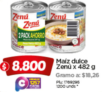 Surtimax Maíz Dulce Zenú 482g oferta