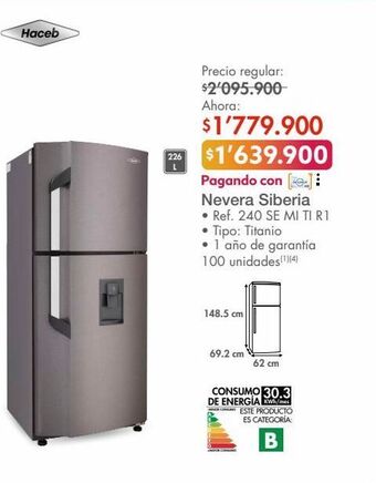 Metro Nevera siberia haceb oferta
