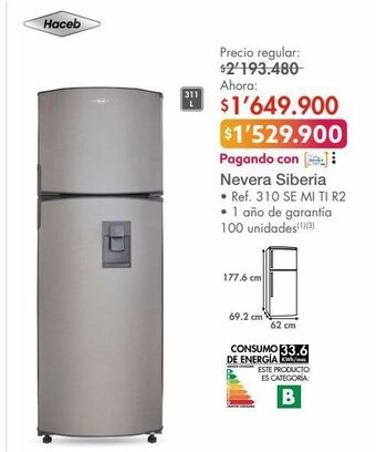 Metro Nevera siberia haceb oferta