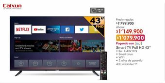 Metro Smart tv full hd 43'' caixun oferta