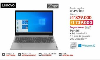 Metro Portátil lenovo oferta