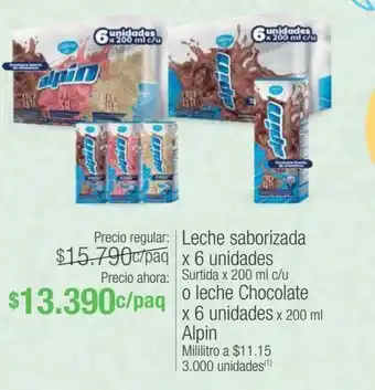 Jumbo Leche saborizada x 6 unidades surtida x 200 ml c/u o leche chocolate x 6 unidades x 200 ml oferta