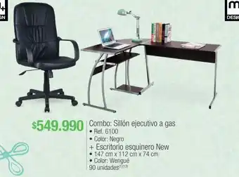 Jumbo Combo: sillón ejecutivo a gas + escritorio esquinero new oferta