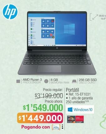Jumbo Computador portátil hp oferta