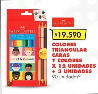 Metro Colores triangular caras y colores x 12 unidades + 3 unidades oferta