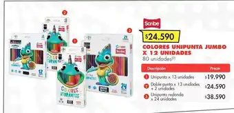 Metro Colores unipunta jumbo x 12 unidades oferta