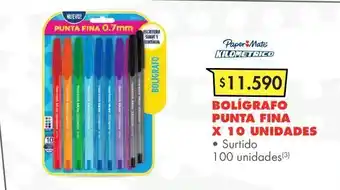 Metro Bolígrafo punta fina x 10 unidades oferta