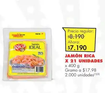 Metro Jamón rica x 21 unidades x 400 g oferta