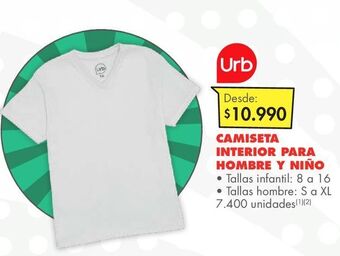 Metro Camiseta interior para hombre y niño oferta