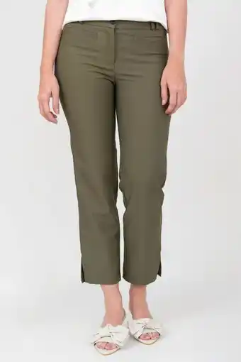 Pantalón cropped con ribete delantero y trasero