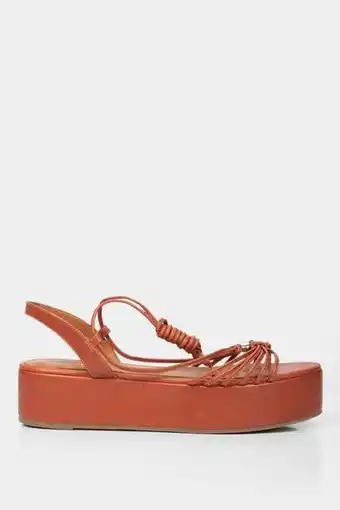 Vélez Sandalia plataforma hortencia de cuero para mujer tiras delgadas miel oferta