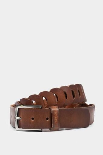Vélez Cinturón unifaz ocho de cuero vintage para hombre eslabones miel oferta