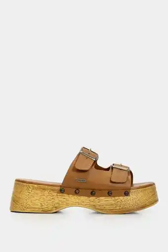 Vélez Sandalias plataforma petunia de cuero para mujer estilo sueco miel oferta