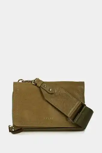 Vélez Manos libres mini abi de cuero para mujer tapa y reata verde oferta