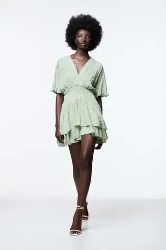 Zara Vestido bordados lunares oferta