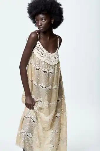 Zara Vestido punto lentejuelas limited edition oferta