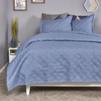 Brissa Cubrelecho repujado unicolor empaque vinilo azul denim oferta