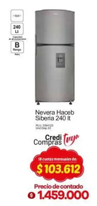 Surtimax Nevera Haceb Siberia 240 lb oferta