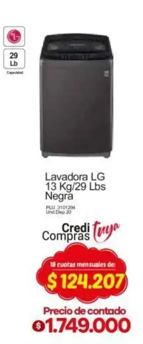 Surtimax Lavadora LG 13kg / 29 Lbs Negra oferta