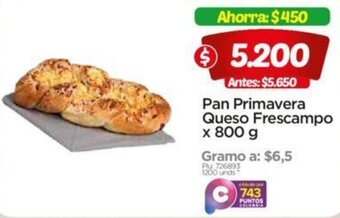 Surtimax Pan Primavera Queso Frescampo 800g oferta