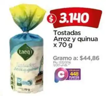 Surtimax Tostadas Arroz y Quinua 70g oferta