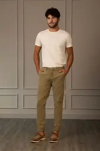 Vélez Pantalón chino torfa semifitted verde oferta
