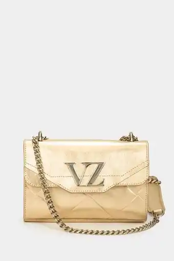 Vélez Manos libres mini lili de cuero para mujer aplique metálico vz dorado oferta