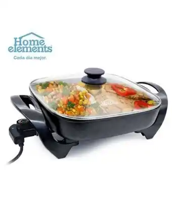 Flamingo Sartén eléctrico tapa vidrio home elements 116b-3030 oferta