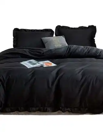 Flamingo Edredon microtex unicolor boleros guata 180 gr negro king oferta