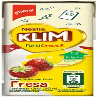 MegaTiendas Bebida láctea klim fresa x 180 ml oferta