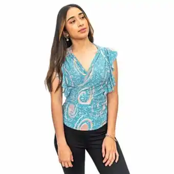 Blusa cruzada verde agua