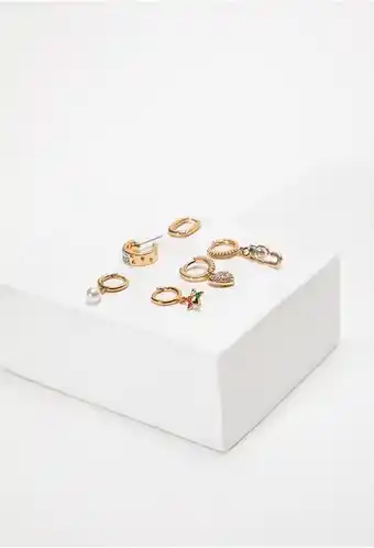 ELA Set de aretes con cristales, perlas y e oferta