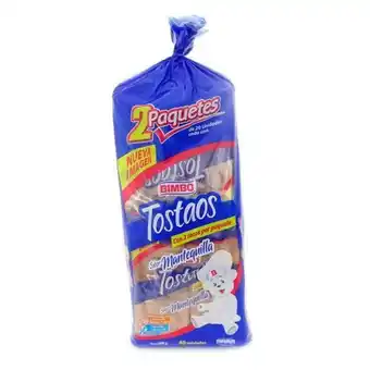 Bimbo tostadas sabor mantequilla tostaos 2 paquetes de 300 g