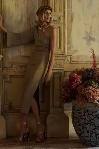 Zara Vestido asimétrico con lino oferta