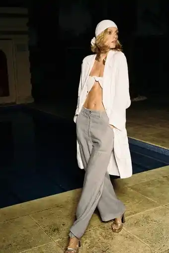 Zara Pantalón lino bolsillos oferta