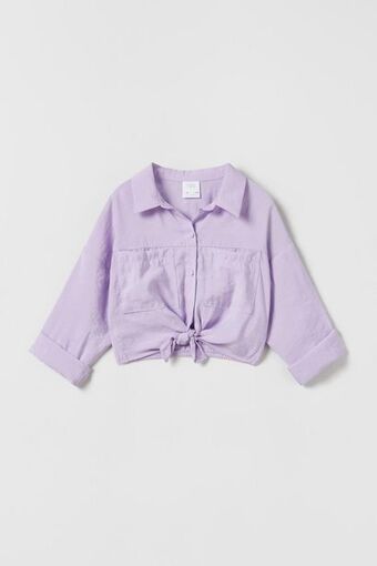 Zara Camisa fluida nudo oferta