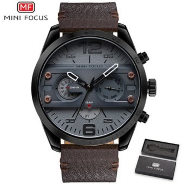 Linio Mini focus, relojes de marca de lujo para hombre, reloj de pulsera de cuarzo con correa de cuero, reloj deportivo impermeable oferta