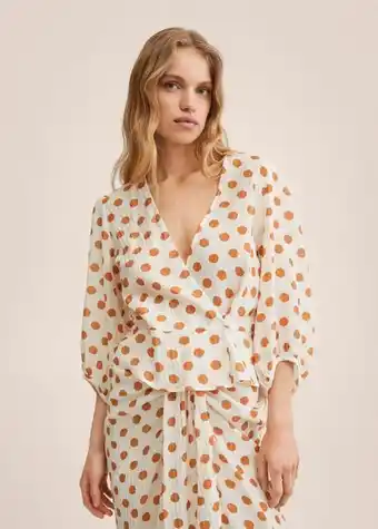 Mango Blusa plisada topos oferta