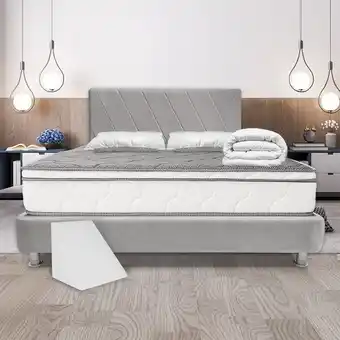 Olímpica Combo colchón doble 140x190 espuma gold mid + base cama + cabecero +almohada + protector + cojín oferta