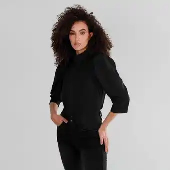 Fuera de Serie Blusa manga larga cuello alto oferta
