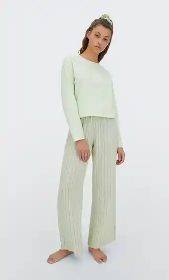 Stradivarius Pantalón pijama rayas neón oferta