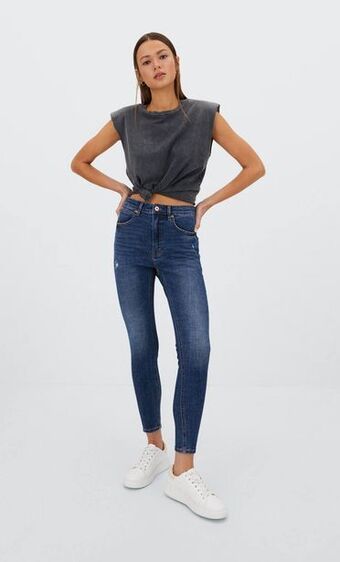 Stradivarius Jeans skinny regular waist oferta