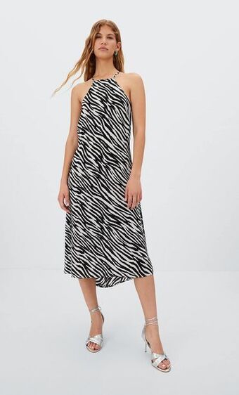 Stradivarius Vestido midi halter oferta